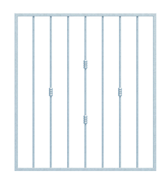 Grille de fenêtre Basic II aux dimensions spéciales, pour fixation en tableau ou sur mur extérieur, Matériau: Acier brut, Finition: galvanisée passivée, fixation dans l'embrasure, Largeur d'ouverture: 1066 - 1440 mm, Hauteur d'embrasure: 440 - 840 mm, Largeur du cadre: 1026 - 1400 mm, Hauteur de cadre: 400 - 800 mm, Épaisseur de cadre: 20 x 20 mm, Ø du barreau intérieur: 12 mm, Nombre de points de fixation: 4, Barreau: sans, Garantie de 15 ans contre l'oxydation