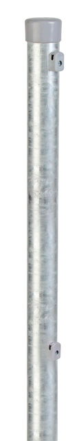 Zaunpfosten für Maschendrahtzäune, Material: Stahl roh, Oberfläche: feuerverzinkt, zum Einbetonieren, Länge: 1750 mm, Pfosten-Ø: 42 mm, Geflechthöhe: 1200 mm, 15 Jahre Garantie gegen Durchrosten
