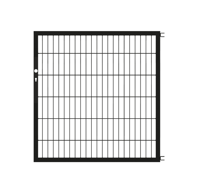 Skrzydło bramy Flexo, typ 6/5/6, materiał: stal surowa, powierzchnia: ocynkowana ogniowo, czarna, matowa powłoka z tworzywa sztucznego RAL 9005, Szerokość siatki: 1250 mm, Wysokość: 1200 mm, Szerokość ramy: 1175 mm, Grubość ramy: 40 x 40 mm, Wielkość oczek: 50 x 200 mm, 15 lat gwarancji na przerdzewienie
