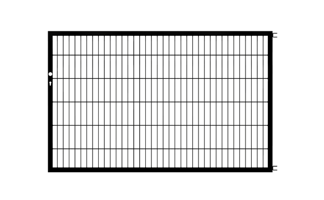 Skrzydło bramy Flexo, typ 6/5/6, materiał: stal surowa, powierzchnia: ocynkowana ogniowo, czarna, matowa powłoka z tworzywa sztucznego RAL 9005, Szerokość siatki: 2000 mm, Wysokość: 1200 mm, Szerokość ramy: 1925 mm, Grubość ramy: 40 x 40 mm, Wielkość oczek: 50 x 200 mm, 15 lat gwarancji na przerdzewienie