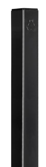 Słupek bramy Flexo, możliwość użycia jako słupek oporowy lub skoblowy, materiał: stal surowa, powierzchnia: Sendzimir ocynkowany, pokryty czarnym matowym tworzywem sztucznym RAL 9005, do osadzania w betonie, Wysokość bramy: 1400 mm, Długość słupka: 1900 mm, Grubość słupka: 60 x 60 mm, 15 lat gwarancji na przerdzewienie