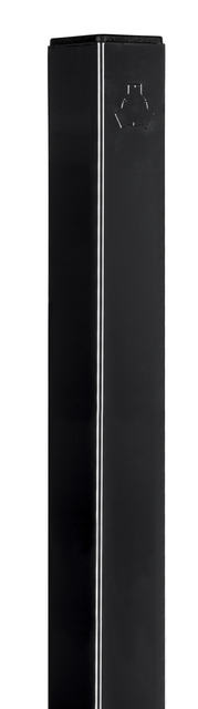 Poste de pórtico Flexo, puede emplearse pomo poste de tope o de gozne, Material: Acero crudo, Superficie: Galvanización Sendzimir, plastificado negro mate RAL 9005, para colocación en hormigón, Altura de la puerta: 1400 mm, Longitud del poste: 2100 mm, Grosor del poste: 80 x 80 mm, 15 años de garantía contra la corrosión