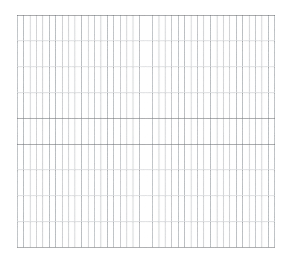 Doppelstab-Gittermatte, Typ 6/5/6, ohne Überstand, Material: Stahl roh, Oberfläche: feuerverzinkt, Breite: 2000 mm, Höhe: 1800 mm, Maschenweite: 50 x 200 mm, 15 Jahre Garantie gegen Durchrosten