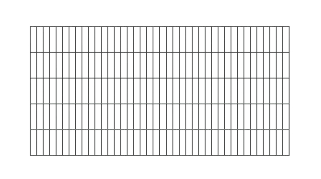 Doppelstab-Gittermatte, Typ 6/5/6, ohne Überstand, Material: Stahl roh, Oberfläche: verzinkt, anthrazit kunststoffbeschichtet RAL 7016, Breite: 2000 mm, Höhe: 1000 mm, Maschenweite: 50 x 200 mm, 15 Jahre Garantie gegen Durchrosten
