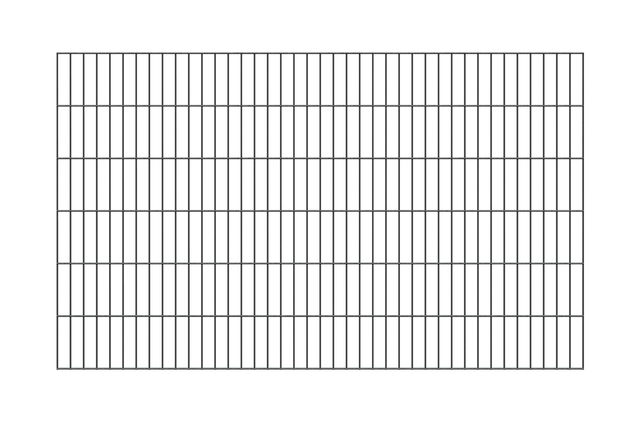 Doppelstab-Gittermatte, Typ 6/5/6, ohne Überstand, Material: Stahl roh, Oberfläche: verzinkt, anthrazit kunststoffbeschichtet RAL 7016, Breite: 2000 mm, Höhe: 1200 mm, Maschenweite: 50 x 200 mm, 15 Jahre Garantie gegen Durchrosten