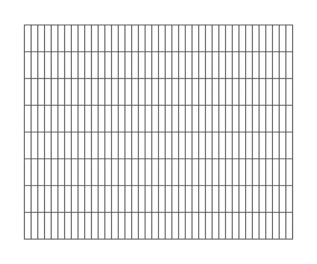 Doppelstab-Gittermatte, Typ 6/5/6, ohne Überstand, Material: Stahl roh, Oberfläche: verzinkt, anthrazit kunststoffbeschichtet RAL 7016, Breite: 2000 mm, Höhe: 1600 mm, Maschenweite: 50 x 200 mm, 15 Jahre Garantie gegen Durchrosten