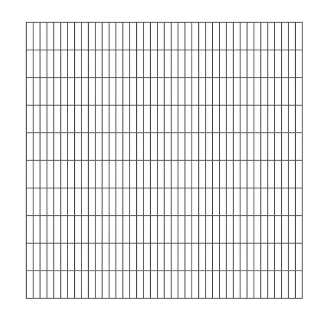 Doppelstab-Gittermatte, Typ 6/5/6, ohne Überstand, Material: Stahl roh, Oberfläche: verzinkt, anthrazit kunststoffbeschichtet RAL 7016, Breite: 2000 mm, Höhe: 2000 mm, Maschenweite: 50 x 200 mm, 15 Jahre Garantie gegen Durchrosten