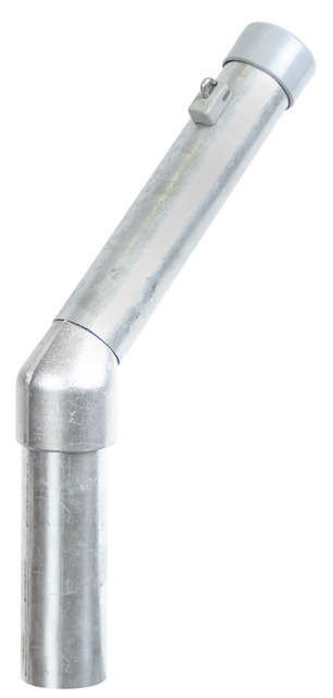 Stacheldrahtaufsetzer, einseitige Steckverbindung, Material: Stahl roh, Oberfläche: feuerverzinkt, Länge: 200 mm, Abwinkelung: 45 °, Aufsetzer-Ø: 60 mm, Pfosten-Ø: 60 mm, Anzahl Drahthalter: 1, 15 Jahre Garantie gegen Durchrosten