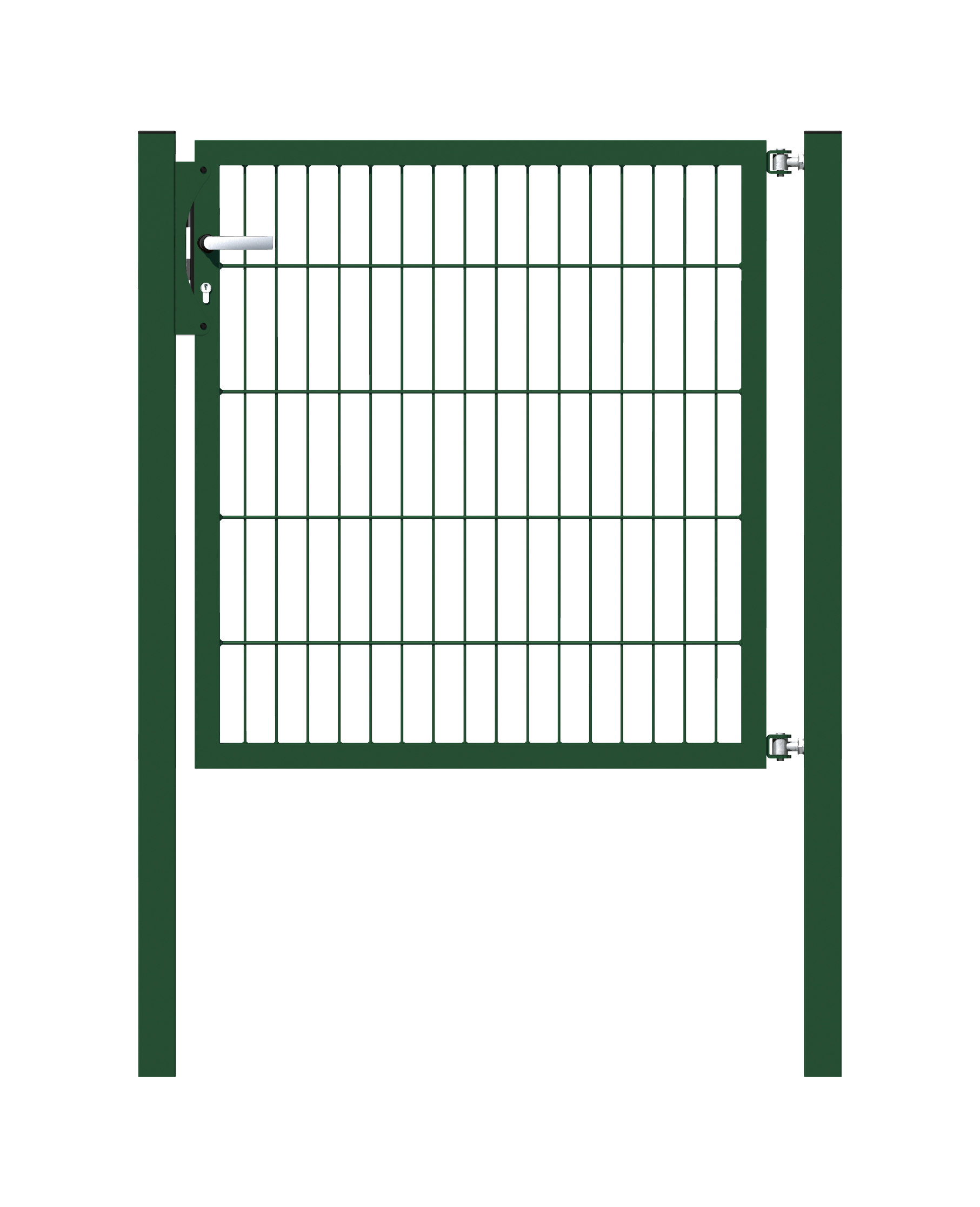 Cancello a un’anta Flexo, tipo 6/5/6, Materiale: acciaio grezzo, superficie: zincata a caldo, plastificata nero opaco RAL 9005, Larghezza nominale: 1000 mm, larghezza netta: 1000 mm, Larghezza totale: 886 mm, altezza: 1000 mm, Lunghezza pilastro: 1500 mm, Spessore pilastro: 60 x 60 mm, Larghezza del telaio: 910 mm, Spessore telaio: 40 x 40 mm, larghezza delle maglie: 50 x 200 mm, 15 anni di garanzia contro la formazione di ruggine
