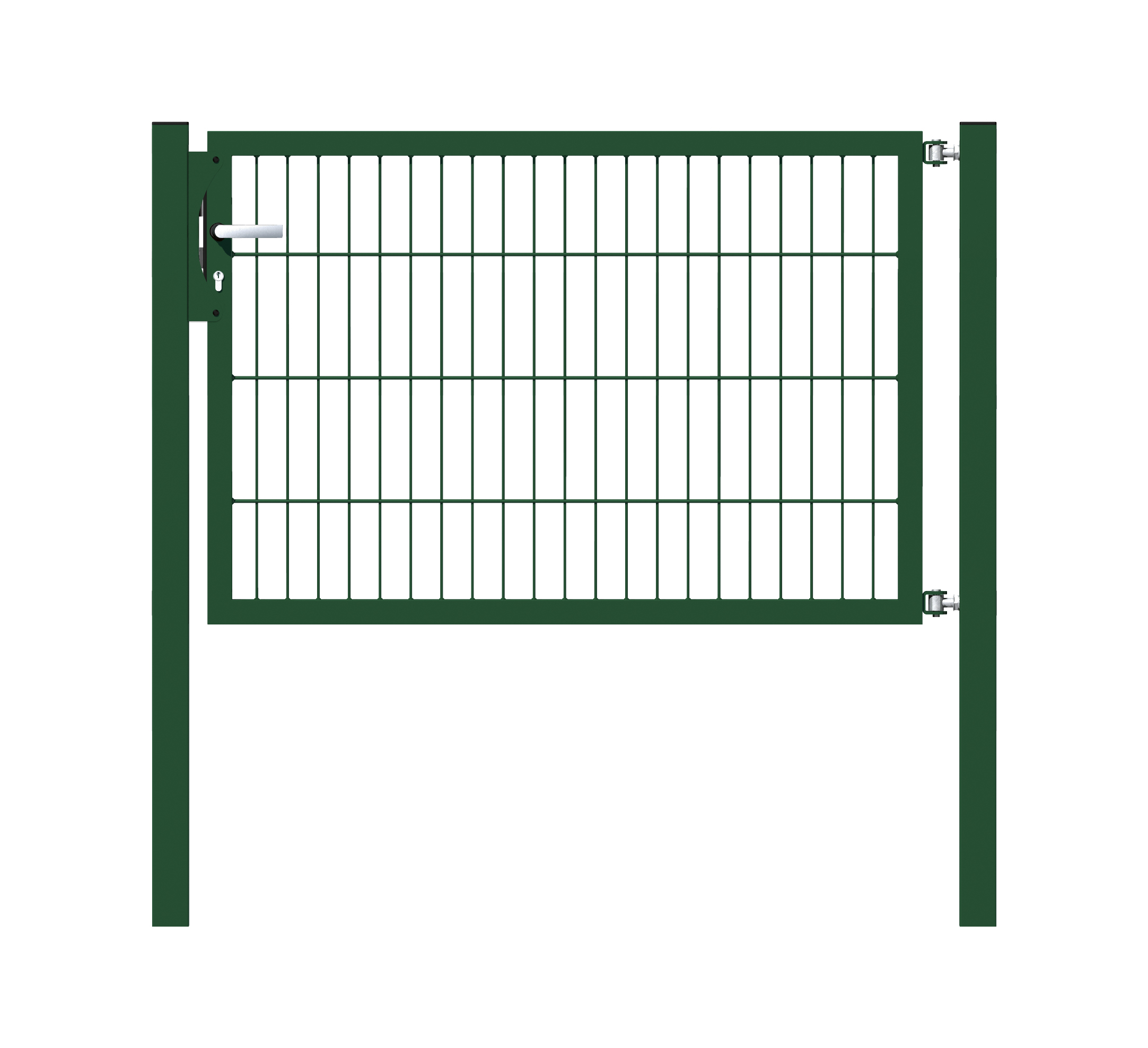Cancello a un’anta Flexo, tipo 6/5/6, Materiale: acciaio grezzo, superficie: zincata a caldo, plastificata nero opaco RAL 9005, Larghezza nominale: 1250 mm, larghezza netta: 1265 mm, Larghezza totale: 1151 mm, altezza: 800 mm, Lunghezza pilastro: 1300 mm, Spessore pilastro: 60 x 60 mm, Larghezza del telaio: 1175 mm, Spessore telaio: 40 x 40 mm, larghezza delle maglie: 50 x 200 mm, 15 anni di garanzia contro la formazione di ruggine