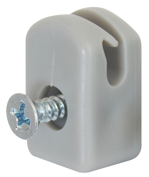 Uchwyt do drutu naprężającego ze śrubą, materiał: tworzywo sztuczne, kolor: szary, w foliowym woreczku, Zawartość J.sp.: 10 szt., Średnica śruby: 3,9 mm, Długość śruby: 25 mm