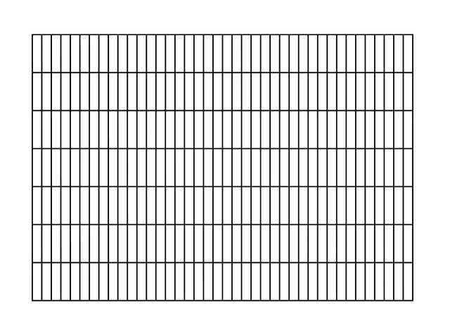 Griglia con barra doppia, tipo 6/5/6/, senza sporgenza, Materiale: acciaio grezzo, superficie: Galvanizzazione, plastificato nero opaco RAL 9005, Larghezza: 2000 mm, altezza: 1400 mm, larghezza delle maglie: 50 x 200 mm, 15 anni di garanzia contro la formazione di ruggine