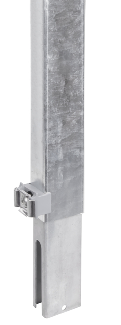 Fence extension Erhard incl. clamping plate, for easy extension of an existing double rod mesh mat fence, Material: raw steel, Surface: hot-dip galvanised passivated, Total length with adapter: 965 mm, Height: 800 mm, For posts: 60 x 40 mm, 15-year warranty against rusting through