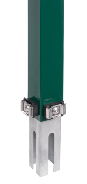 Zaunerhöhung Erhard inkl. Klemmlasche, zur einfachen Erhöhung eines vorhandenen Doppelstab-Gittermattenzaunes, Material: Stahl roh, Oberfläche: feuerverzinkt, grün kunststoffbeschichtet RAL 6005, Gesamtlänge inkl. Adapter: 765 mm, Höhe: 600 mm, für Pfosten: 60 x 60 mm, 15 Jahre Garantie gegen Durchrosten