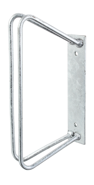 Einzel-Fahrradhalter, zur Befestigung an der Wand, Material: Stahl roh, Oberfläche: feuerverzinkt, Bügelhöhe: 350 mm, Bügeltiefe: 170 mm, Plattenlänge: 240 mm, Plattenbreite: 45 mm, Abstand Mitte - Mitte Loch: 161 mm
