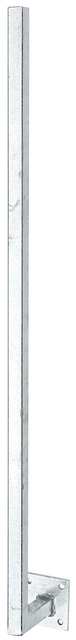 Poteau universel poteau soudé à 120 mm de la plaque, pour fixation sur le bord d'escaliers, murs etc., Matériau: Acier brut, Finition: galvanisée à chaud, à visser, Longueur de platine: 100 mm, Largeur de platine: 100 mm, Largeur des poteaux: 30 mm, Profondeur des poteaux: 30 mm, Longueur: 1150 mm, Épaisseur du matériau: 2,00 mm, Nombre de trous: 4, Trou: Ø10,5 mm