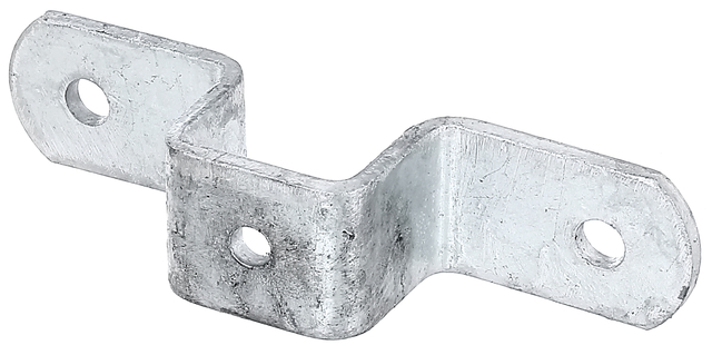 Collier de fixation pour poteaux universels, pour montage de barres transversales sur des poteaux de 30 x 30 mm, Matériau: Acier brut, Finition: galvanisée à chaud, Mesure intérieure: 30 mm, Largeur intérieure: 30 mm, Longueur de côté d'équerre: 135 mm