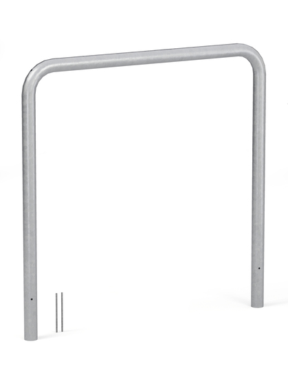 Schutzbügel Ratio ohne Querrohr, mit Erdanker, Material: Stahl roh, Oberfläche: feuerverzinkt passiviert, zum Einbetonieren, Breite: 1000 mm, Bügelhöhe: 1200 mm, Pfosten-Ø: 60 mm