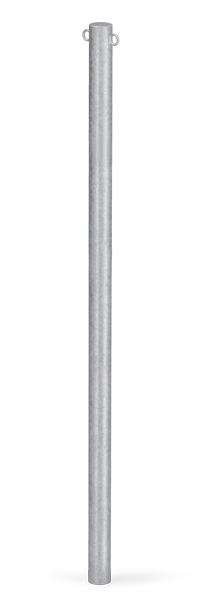 Bollard standard SK, round, Material: raw steel, Surface: hot-dip galvanised, for setting in concrete, Post dia.: 60 mm, Height above ground: 1000 mm, Total length of post: 1500 mm