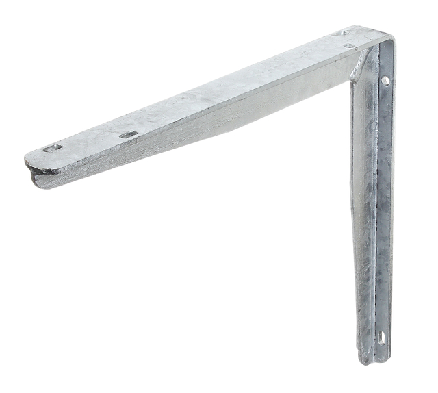 Shelf bracket, made of T profile, Material: raw steel, Surface: hot-dip galvanised, Height: 250 mm, Depth: 300 mm