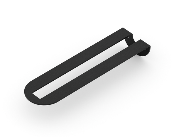 Regalträger Gina, passend für Brettbreite 200 mm und Bretthöhe 19 mm, Material: Stahl, Oberfläche: matt schwarz mit Feinstruktur kunststoffbeschichtet RAL 9005, Höhe: 60 mm, Tiefe: 220 mm, Breite: 50 mm, Belastung max.: 20 kg, Materialstärke: 2,00 mm