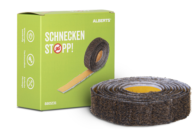 Schneckenstopp, Beflockung in X-Form, Material: Polypropylen, Farbe: schwarz, Inhalt pro PE: 3 m, Länge: 3 m, Breite: 40 mm, Materialstärke: 1,50 mm