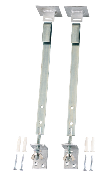 Verrou de sécurité pour soupirail, avec trous de vis fraisés, Matériau: Acier brut, Finition: galvanisée, Contenu par UV: 2 Pièce, Longueur: 370 mm, Acier plat: 19 x 2,5 mm, Emballé SB