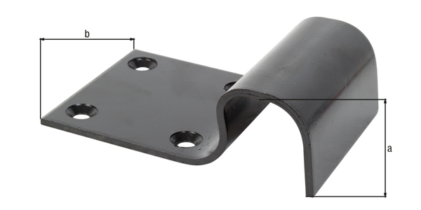 Tope de pórtico, con agujeros para atornillar avellanados, Material: Acero crudo, Superficie: Barniz de inmersión negro aplicado de forma cataforética, para atornillar, Altura: 50 mm, Anchura: 90 mm, Modelo: sin perforar, Espesura del material: 4,00 mm, Número de agujeros: 4, Perforación: Ø8 mm Tope de pórtico, con agujeros para atornillar avellanados, Material: Acero crudo, Superficie: Barniz de inmersión negro aplicado de forma cataforética, para atornillar, Altura: 50 mm, Anchura: 90 mm, Modelo: sin perforar, Espesura del material: 4,00 mm, Número de agujeros: 4, Perforación: Ø8 mm