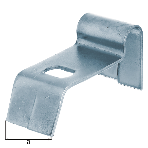 Tope de pórtico, con agujeros oblongos, Material: Acero crudo, Superficie: galvanizado, para hormigonar, Anchura: 50 mm, dimensión de la partida para hormigonar: 40 mm, Espesura del material: 2,50 mm, Número de agujeros: 1, Perforación: 28 x 18 mm Tope de pórtico, con agujeros oblongos, Material: Acero crudo, Superficie: galvanizado, para hormigonar, Anchura: 50 mm, dimensión de la partida para hormigonar: 40 mm, Espesura del material: 2,50 mm, Número de agujeros: 1, Perforación: 28 x 18 mm