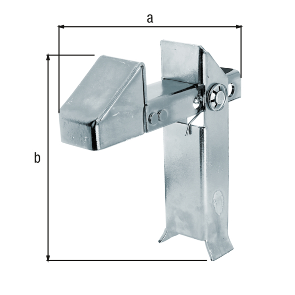 Tope para pórticos con muelle, Material: Acero crudo, Superficie: galvanizado, para hormigonar, Anchura: 185 mm, Altura: 200 mm Tope para pórticos con muelle, Material: Acero crudo, Superficie: galvanizado, para hormigonar, Anchura: 185 mm, Altura: 200 mm