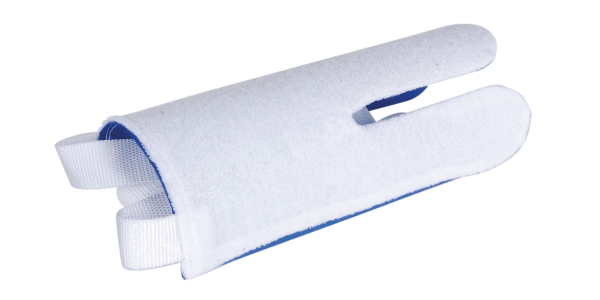 Strumpfanziehhilfe, Material: Außenseite Frottee, Farbe: weiß, Innenseite Nylon, Farbe: blau Strumpfanziehhilfe, Material: Außenseite Frottee, Farbe: weiß, Innenseite Nylon, Farbe: blau