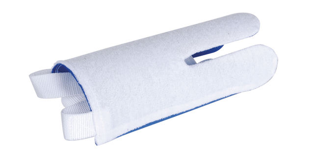 Strumpfanziehhilfe, Material: Außenseite Frottee, Farbe: weiß, Innenseite Nylon, Farbe: blau Strumpfanziehhilfe, Material: Außenseite Frottee, Farbe: weiß, Innenseite Nylon, Farbe: blau
