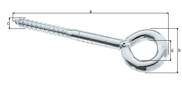 Anneau de fixation, Matériau: Acier brut, Finition: zinguée, à visser, Longueur: 170 mm, Ø extérieur: 47 mm, Filetage-Ø: 12 mm, Ø intérieur: 25 mm, Longueur filetée: 70 mm