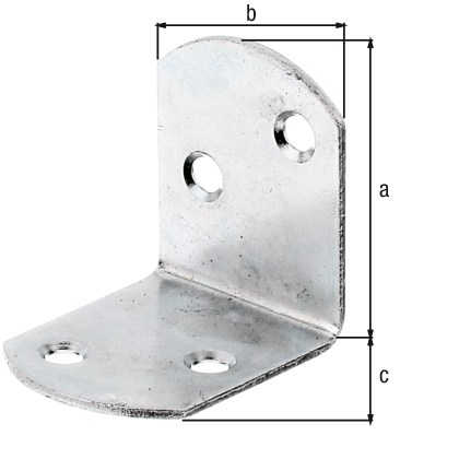Kątownik do płotów plecionych, kształt L, z wpuszczonymi otworami na śruby, materiał: stal surowa, powierzchnia: ocynkowana galwanicznie, pasywowana grubowarstwowo, Wysokość całkowita: 37 mm, Szerokość: 37 mm, Głębokość: 30 mm, Wersja: równoramienna, Grubość materiału: 2,00 mm, Ilość otworów: 4, Otwór: Ø4,5 mm, Polska