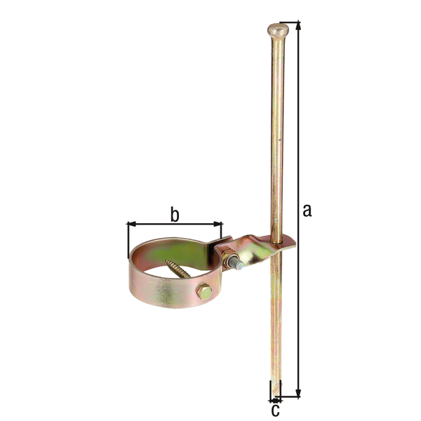 Ancoraggio per altalena con fissaggio nel terreno, Materiale: acciaio grezzo, superficie: tropicalizzata, pezzi collegati mediante serracavo, Contenuto per U.I.: 1 Pz., lunghezza: 390 mm, Fascette-Ø: 80 mm, Chiodo del terreno Ø: 12 mm, Lunghezza viti: 60 mm, Viti-Ø: 8 mm, Con imballo self-service Ancoraggio per altalena con fissaggio nel terreno, Materiale: acciaio grezzo, superficie: tropicalizzata, pezzi collegati mediante serracavo, Contenuto per U.I.: 1 Pz., lunghezza: 390 mm, Fascette-Ø: 80 mm, Chiodo del terreno Ø: 12 mm, Lunghezza viti: 60 mm, Viti-Ø: 8 mm, Con imballo self-service