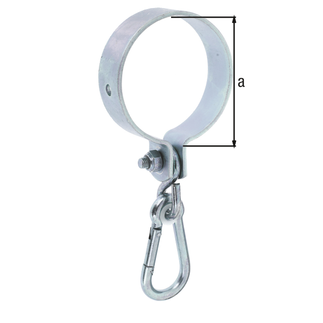 Gancio per altalena per pali in legno tondi, Materiale: acciaio grezzo, superficie: galvanizzata, passivata a strato spesso, Fascette-Ø: 100 mm Gancio per altalena per pali in legno tondi, Materiale: acciaio grezzo, superficie: galvanizzata, passivata a strato spesso, Fascette-Ø: 100 mm