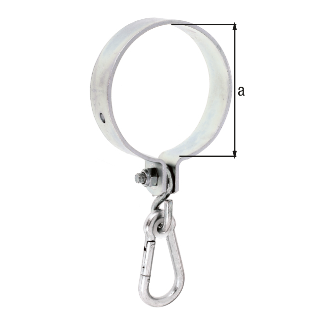 Collier pour balançoire pour rondins, Matériau: Acier brut, Finition: galvanisée passivée, Ø collier: 120 mm