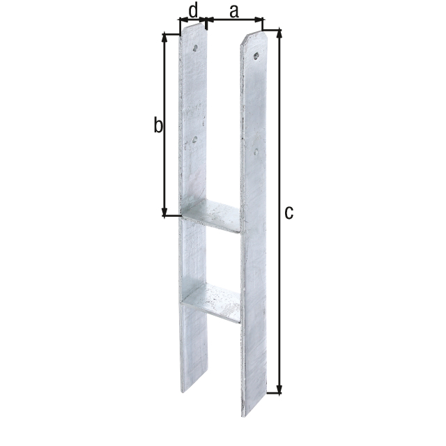 Wspornik słupa, forma H, materiał: stal surowa, powierzchnia: ocynkowana ogniowo, do zabetonowania, z oznakowaniem CE zgodnie z ETA-10/0210, Szerokość światła: 116 mm, Wysokość: 400 mm, Wysokość całkowita: 800 mm, Głębokość: 80 mm, Grubość materiału: 8,00 mm, Ilość otworów: 4, Otwór: Ø13 mm Wspornik słupa, forma H, materiał: stal surowa, powierzchnia: ocynkowana ogniowo, do zabetonowania, z oznakowaniem CE zgodnie z ETA-10/0210, Szerokość światła: 116 mm, Wysokość: 400 mm, Wysokość całkowita: 800 mm, Głębokość: 80 mm, Grubość materiału: 8,00 mm, Ilość otworów: 4, Otwór: Ø13 mm
