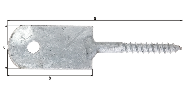 Raccord pour clôture, Matériau: Acier brut, Finition: galvanisée à chaud, à visser, Longueur totale: 120 mm, Longueur de l'attache: 60 mm, Largeur totale: 30 mm, Épaisseur du matériau: 4,00 mm, Filetage à bois-Ø: 8 x 60 mm, Nombre de trous: 1, Trou: Ø8,5 mm Raccord pour clôture, Matériau: Acier brut, Finition: galvanisée à chaud, à visser, Longueur totale: 120 mm, Longueur de l'attache: 60 mm, Largeur totale: 30 mm, Épaisseur du matériau: 4,00 mm, Filetage à bois-Ø: 8 x 60 mm, Nombre de trous: 1, Trou: Ø8,5 mm