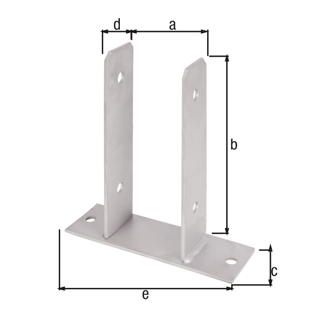 Ancre de poteau en U, Matériau: Acier inoxydable, à visser, Largeur d'ouverture: 71 mm, Hauteur: 200 mm, Profondeur de la plaque à visser: 60 mm, Profondeur de la poutre: 50 mm, Longueur de la plaque à visser: 200 mm, Épaisseur du matériau: 4,00 mm, Nombre de trous: 6, Trou: Ø11 mm Ancre de poteau en U, Matériau: Acier inoxydable, à visser, Largeur d'ouverture: 71 mm, Hauteur: 200 mm, Profondeur de la plaque à visser: 60 mm, Profondeur de la poutre: 50 mm, Longueur de la plaque à visser: 200 mm, Épaisseur du matériau: 4,00 mm, Nombre de trous: 6, Trou: Ø11 mm