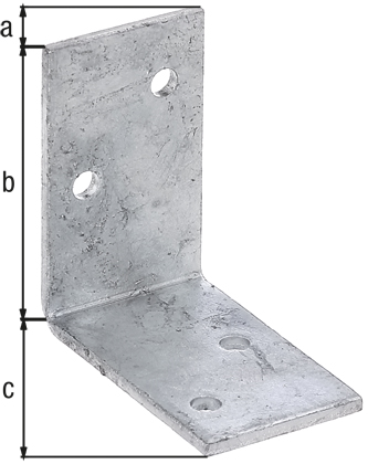 Kątownik, materiał: stal surowa, powierzchnia: cynkowana ogniowo, Szerokość: 40 mm, Wysokość: 70 mm, Głębokość: 70 mm, Grubość materiału: 3,50 mm, Ilość otworów: 4, Otwór: Ø7 mm Kątownik, materiał: stal surowa, powierzchnia: cynkowana ogniowo, Szerokość: 40 mm, Wysokość: 70 mm, Głębokość: 70 mm, Grubość materiału: 3,50 mm, Ilość otworów: 4, Otwór: Ø7 mm