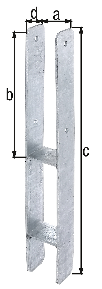 Staffa porta palo ad H, Materiale: acciaio grezzo, superficie: zincata a fuoco, da cementare, con marcatura CE ai sensi della ETA-10/0210, larghezza netta: 71 mm, altezza: 300 mm, altezza totale: 600 mm, Profondità: 60 mm, Spessore del materiale: 5,00 mm, Numero di fori: 4, Foro: Ø11 mm Staffa porta palo ad H, Materiale: acciaio grezzo, superficie: zincata a fuoco, da cementare, con marcatura CE ai sensi della ETA-10/0210, larghezza netta: 71 mm, altezza: 300 mm, altezza totale: 600 mm, Profondità: 60 mm, Spessore del materiale: 5,00 mm, Numero di fori: 4, Foro: Ø11 mm