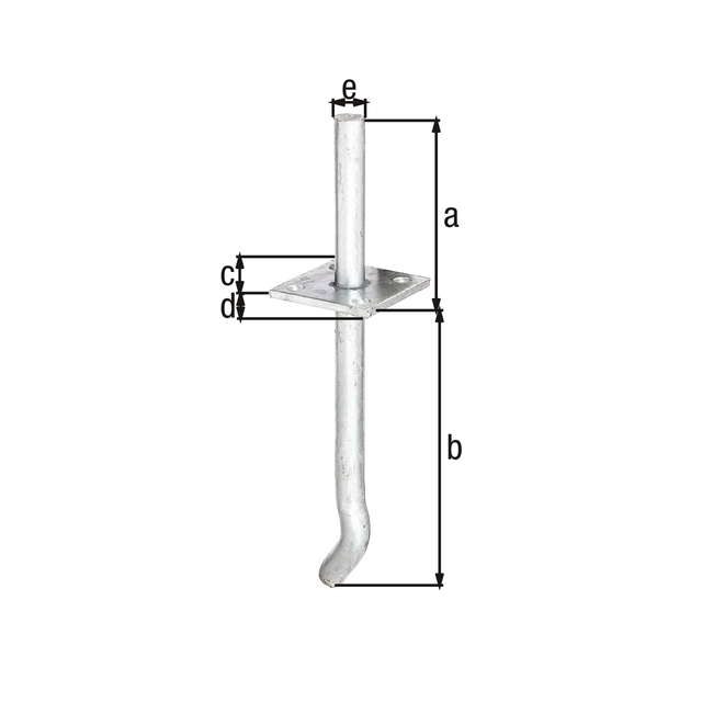 Ancre de poteau avec tige, Matériau: Acier brut, Finition: galvanisée, à sceller, Longueur de la goupille: 100 mm, Longueur de l'ancrage de béton: 200 mm, Longueur de platine: 70 mm, Largeur de platine: 70 mm, tige-Ø: 16 mm, Épaisseur de la plaque: 5 mm, ø ancrage: 16 mm, Nombre de trous: 4, Trou: Ø11 mm Ancre de poteau avec tige, Matériau: Acier brut, Finition: galvanisée, à sceller, Longueur de la goupille: 100 mm, Longueur de l'ancrage de béton: 200 mm, Longueur de platine: 70 mm, Largeur de platine: 70 mm, tige-Ø: 16 mm, Épaisseur de la plaque: 5 mm, ø ancrage: 16 mm, Nombre de trous: 4, Trou: Ø11 mm