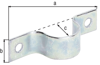 Argolla para tubos, Material: Acero crudo, Superficie: galvanizados, pasivado con capa gruesa, Longitud: 79 mm, Anchura: 20 mm, Altura: 19 mm, Para Ø de tubo: 19 mm, Para Ø de tubo: 3/4 Pulgadas, Espesura del material: 2,00 mm, Número de agujeros: 2, Perforación: Ø6,5 mm, CutCase Argolla para tubos, Material: Acero crudo, Superficie: galvanizados, pasivado con capa gruesa, Longitud: 79 mm, Anchura: 20 mm, Altura: 19 mm, Para Ø de tubo: 19 mm, Para Ø de tubo: 3/4 Pulgadas, Espesura del material: 2,00 mm, Número de agujeros: 2, Perforación: Ø6,5 mm, CutCase