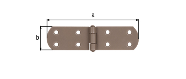 DURAVIS® Kistenband, mit vernietetem Stift, mit versenkten Schraublöchern, Material: Stahl, blau verzinkt, Oberfläche: perlbeige duplexbeschichtet RAL 1035, Länge: 135 mm, Breite: 35 mm, Materialstärke: 2,00 mm, Anzahl Löcher: 8, Loch: Ø5,5 mm, 20 Jahre Garantie gegen Durchrosten DURAVIS® Kistenband, mit vernietetem Stift, mit versenkten Schraublöchern, Material: Stahl, blau verzinkt, Oberfläche: perlbeige duplexbeschichtet RAL 1035, Länge: 135 mm, Breite: 35 mm, Materialstärke: 2,00 mm, Anzahl Löcher: 8, Loch: Ø5,5 mm, 20 Jahre Garantie gegen Durchrosten