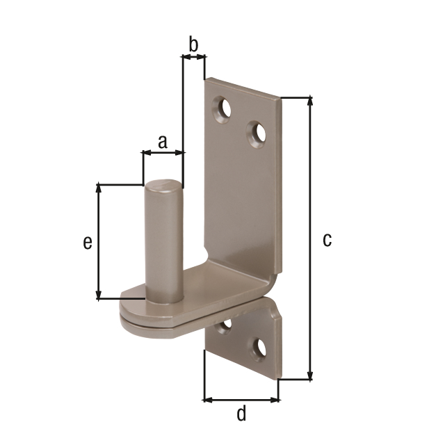 DURAVIS® Kloben auf Platte, DII-Haken, mit versenkten Schraublöchern, Material: Stahl, blau verzinkt, Oberfläche: perlbeige duplexbeschichtet RAL 1035, Dornmaß-Ø: 13 mm, Abstand Dorn - Platte: 25 mm, Plattenhöhe: 100 mm, Plattenbreite: 35 mm, Länge Dorn: 40 mm, Materialstärke: 4,00 mm, Anzahl Löcher: 4, Loch: Ø6 mm, 20 Jahre Garantie gegen Durchrosten DURAVIS® Kloben auf Platte, DII-Haken, mit versenkten Schraublöchern, Material: Stahl, blau verzinkt, Oberfläche: perlbeige duplexbeschichtet RAL 1035, Dornmaß-Ø: 13 mm, Abstand Dorn - Platte: 25 mm, Plattenhöhe: 100 mm, Plattenbreite: 35 mm, Länge Dorn: 40 mm, Materialstärke: 4,00 mm, Anzahl Löcher: 4, Loch: Ø6 mm, 20 Jahre Garantie gegen Durchrosten