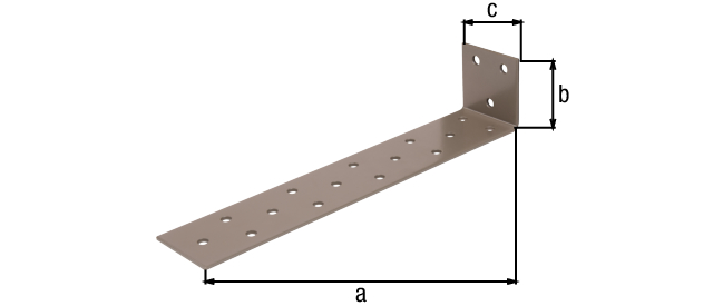 DURAVIS® Flachstahl-Betonanker, Material: Stahl, sendzimirverzinkt, Oberfläche: perlbeige duplexbeschichtet RAL 1035, zum Einbetonieren, mit CE-Kennzeichnung nach ETA-08/0165, Tiefe: 205 mm, Höhe: 40 mm, Breite: 40 mm, Materialstärke: 2,00 mm, Anzahl Löcher: 18, Loch: Ø5 mm, 20 Jahre Garantie gegen Durchrosten, CutCase