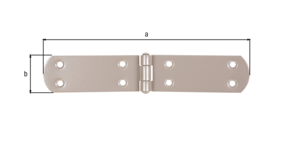 DURAVIS® Charnière de malle, avec goupille rivetée, avec trous de vis fraisés, Matériau: Acier, galvanisé, Finition: double plastification beige perle RAL 1035, Longueur: 195 mm, Largeur: 35 mm, Épaisseur du matériau: 2,00 mm, Nombre de trous: 8, Trou: Ø5,5 mm, Garantie de 20 ans contre l'oxydation DURAVIS® Charnière de malle, avec goupille rivetée, avec trous de vis fraisés, Matériau: Acier, galvanisé, Finition: double plastification beige perle RAL 1035, Longueur: 195 mm, Largeur: 35 mm, Épaisseur du matériau: 2,00 mm, Nombre de trous: 8, Trou: Ø5,5 mm, Garantie de 20 ans contre l'oxydation