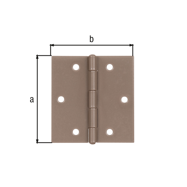DURAVIS® Bisagra cuadrada, con pasador de inox remachado, con agujeros para atornillar avellanados, Material: Acero, Superficie: con doble recubrimiento beige perla RAL 1035, Longitud: 60 mm, Anchura: 60 mm, Modelo: enrollado, Espesura del material: 1,00 mm, Número de agujeros: 6, Perforación: Ø4,5 mm, 20 años de garantía contra la corrosión DURAVIS® Bisagra cuadrada, con pasador de inox remachado, con agujeros para atornillar avellanados, Material: Acero, Superficie: con doble recubrimiento beige perla RAL 1035, Longitud: 60 mm, Anchura: 60 mm, Modelo: enrollado, Espesura del material: 1,00 mm, Número de agujeros: 6, Perforación: Ø4,5 mm, 20 años de garantía contra la corrosión