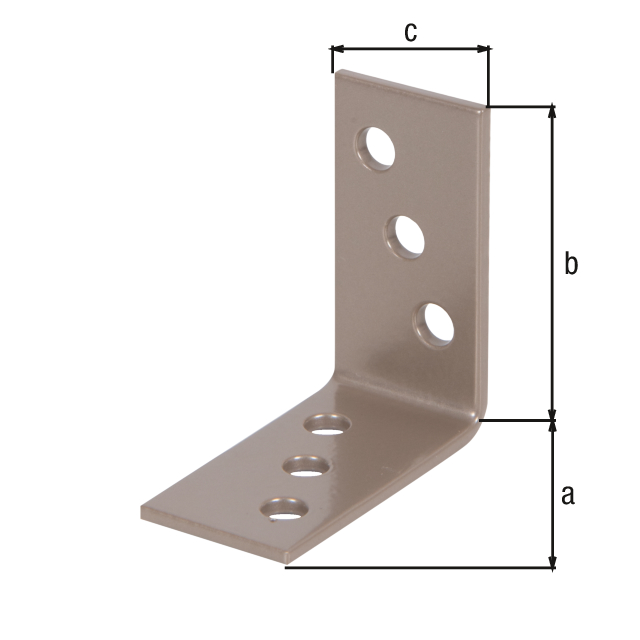 DURAVIS® Angle bracket, Material: steel, sendzimir galvanised, Surface: pearl beige duplex-coated RAL 1035, Depth: 40 mm, Height: 40 mm, Width: 20 mm, Material thickness: 2.00 mm, No. of holes: 6, Hole: Ø5 mm, 20-year warranty against rusting through DURAVIS® Angle bracket, Material: steel, sendzimir galvanised, Surface: pearl beige duplex-coated RAL 1035, Depth: 40 mm, Height: 40 mm, Width: 20 mm, Material thickness: 2.00 mm, No. of holes: 6, Hole: Ø5 mm, 20-year warranty against rusting through